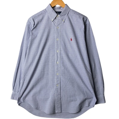 古着 ラルフローレン Ralph Lauren BLAKE 長袖 ボタンダウンチェックシャツ メンズM相当/eaa575413