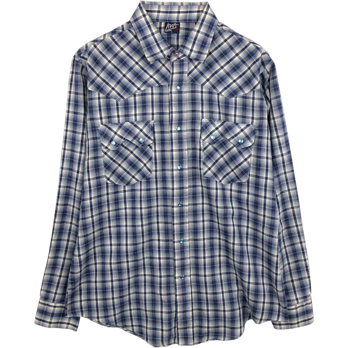古着 70~80年代 リーバイス Levi's チェック柄 長袖 ウエスタンシャツ メンズL相当 ヴィンテージ/eaa659963