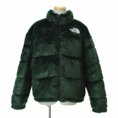 Supreme x The North Face Faux Fur Nuptse Jacket "Green"