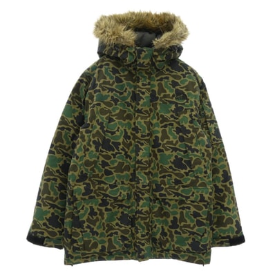 THE NORTH FACE ノースフェイス ダウンジャケット ND18992 SNOOP DOWN JACKET スヌープ ダウンジャケット カモ柄 ファー マルチカラー系 L【中古】