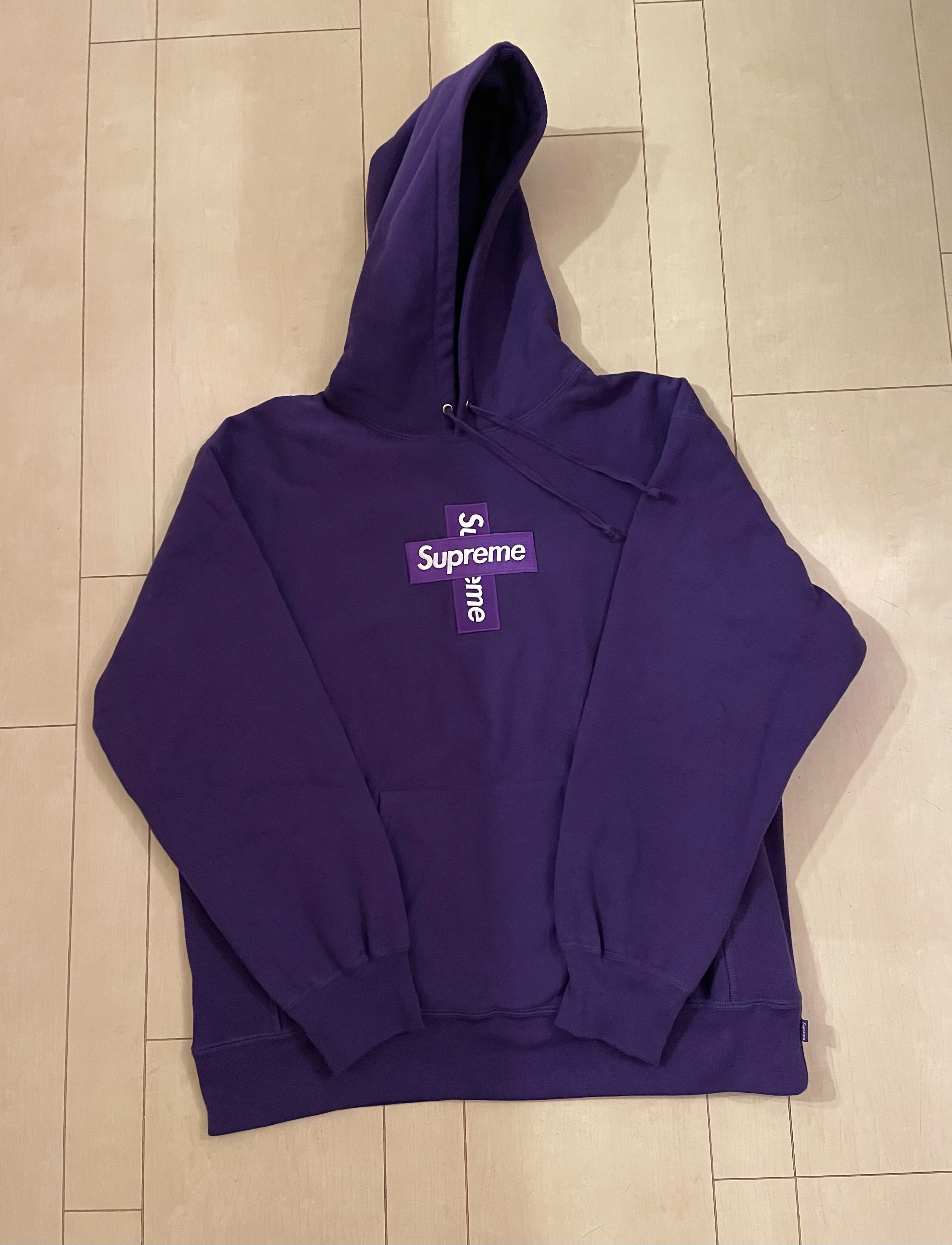 Supreme Cross Box Logo Hooded Sweatshirt "Purple"