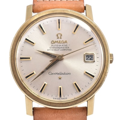 オメガ OMEGA 168.018 ヴィンテージ コンステレーション Cal.564 ゴールドキャップ シルバー 自動巻き メンズ 腕時計 G#146681
