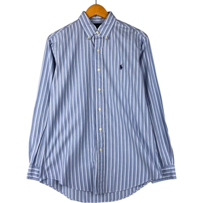 古着 ラルフローレン Ralph Lauren CUSTOM FIT 長袖 ボタンダウンストライプシャツ メンズM相当/eaa600218