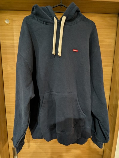 Supreme Small Box Drawcord Hooded Sweatshirt "Navy"