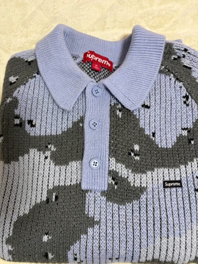 Supreme Small Box Polo Sweater "Blue Camo"
