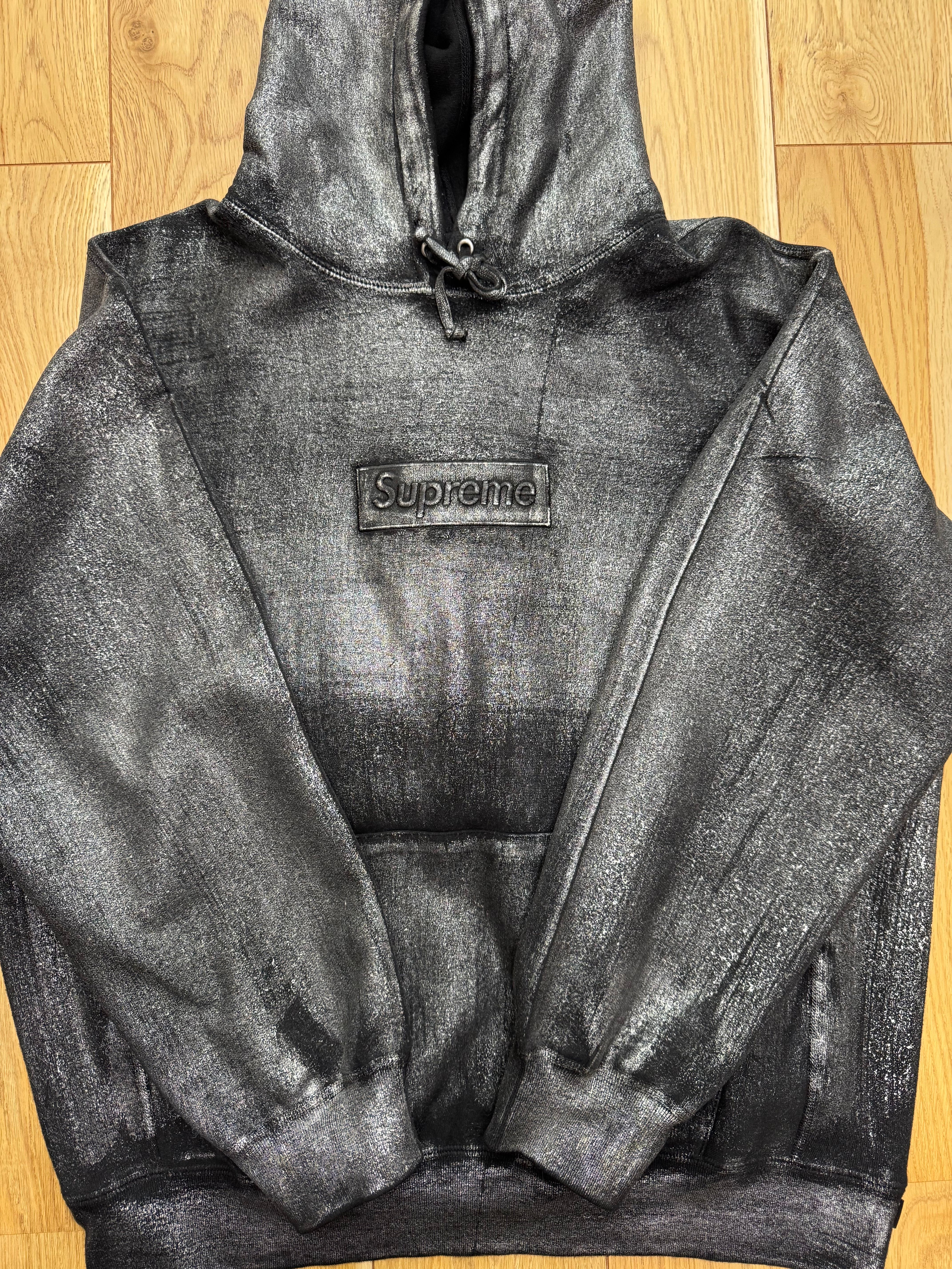 Supreme x MM6 Maison Margiela Foil Box Logo Hooded Sweatshirt "Black"