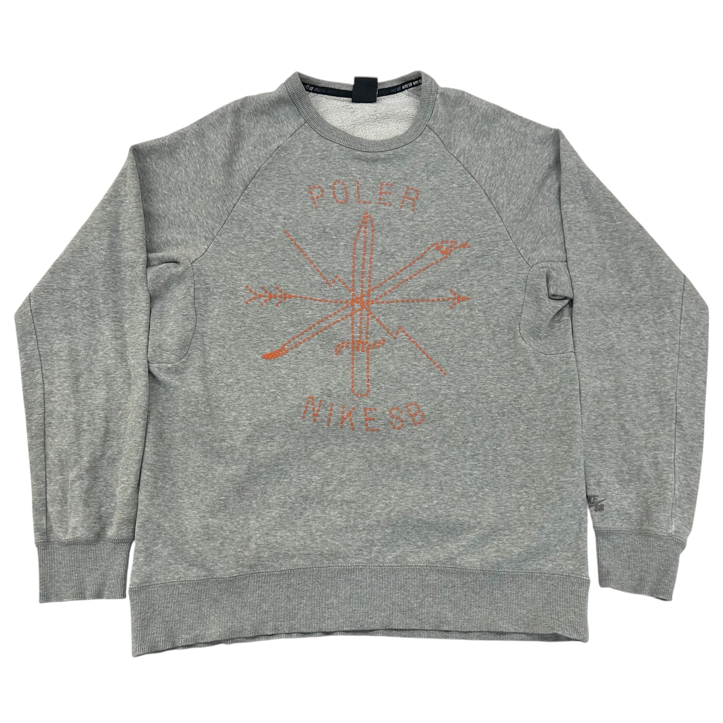 NIKE SB×POLER Dot Graphic Crewneck Sweatshirt Gray L