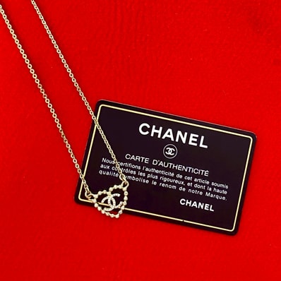 CHANEL シャネル ココマーク ハート モチーフ 合金 ラインストーン メッキ ネックレス シルバー
80961