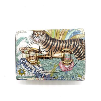 GUCCI Tiger Horsebit 1955 Card Case "Off White"