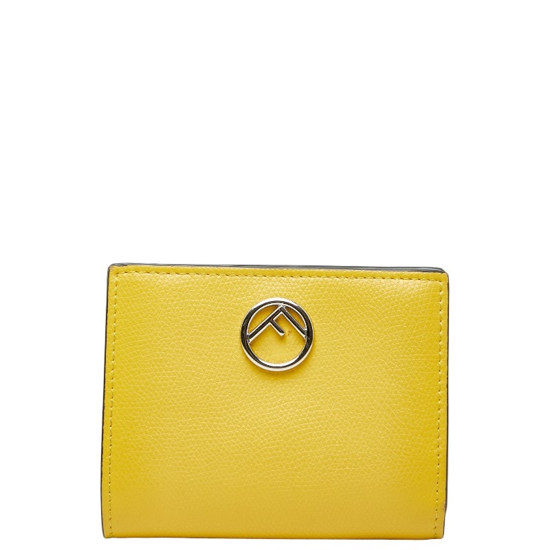 フェンディ エフイズ 二つ折り財布 8M0387 イエロー レザー レディース FENDI 【中古】