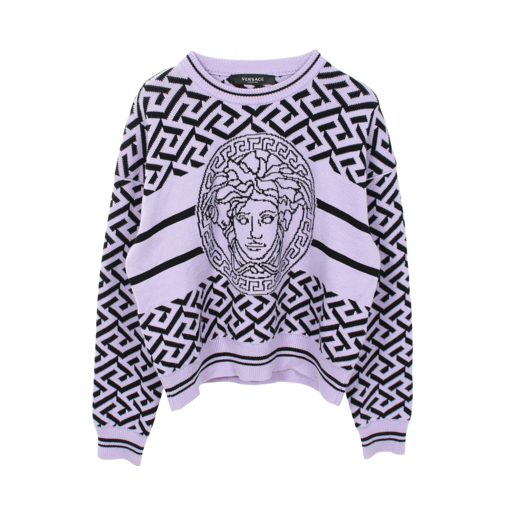 ヴェルサーチ VERSACE ニット 衣料品 トップス ウール レディース レッド系 【中古】 VERSACE - 美品 ヴェルサーチ VERSACE ニット セーター メデューサ