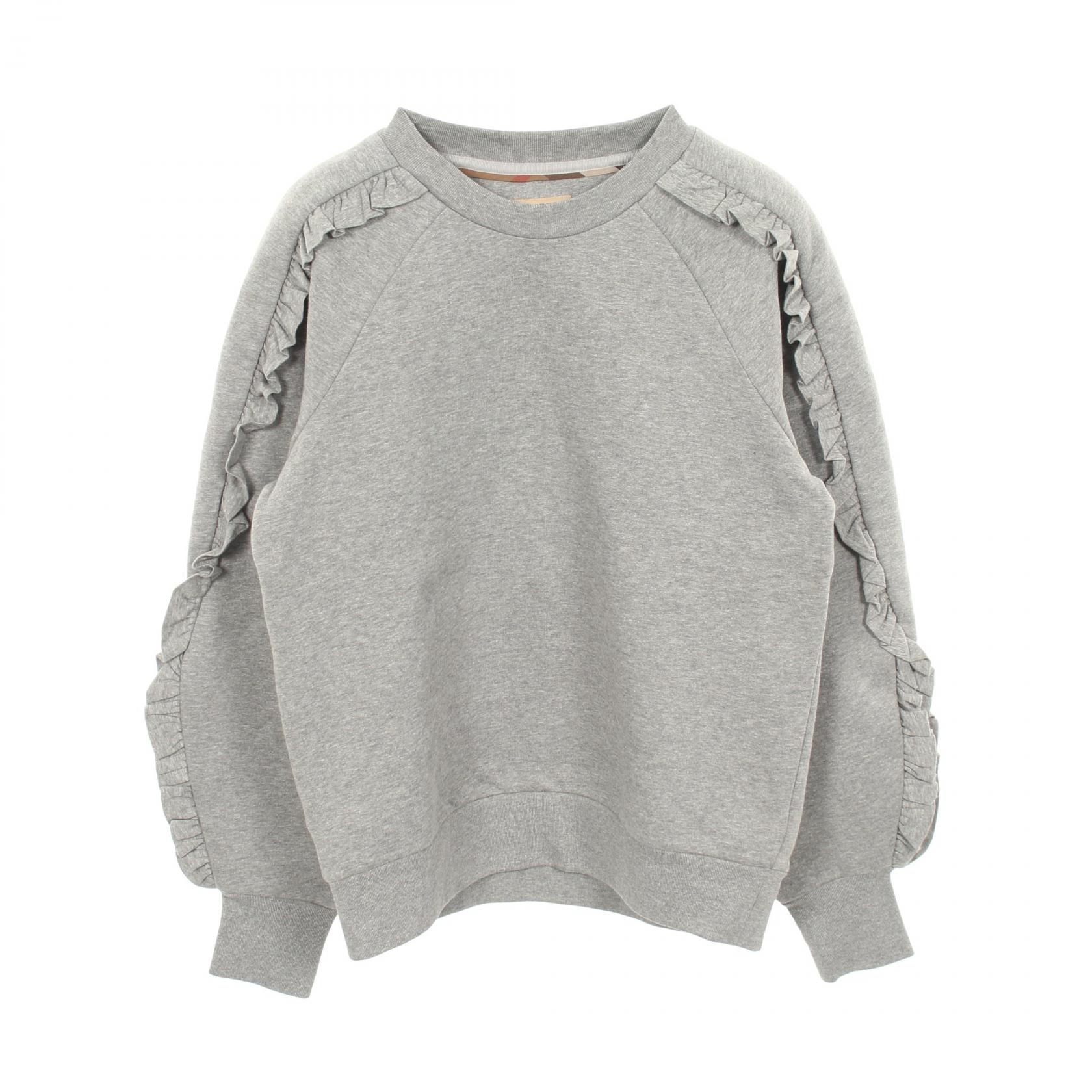 バーバリー BURBERRY フリル スウェット 衣料品 トップス コットン ポリエステル レディース グレー系 【中古】