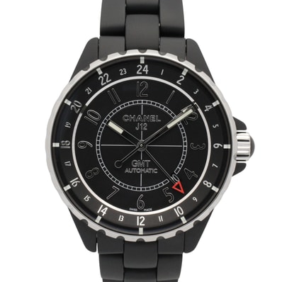 シャネル CHANEL J12 GMT 41MM 腕時計 時計 セラミック M.Z.G.30086 メンズ ブラック系 H3101 【中古】