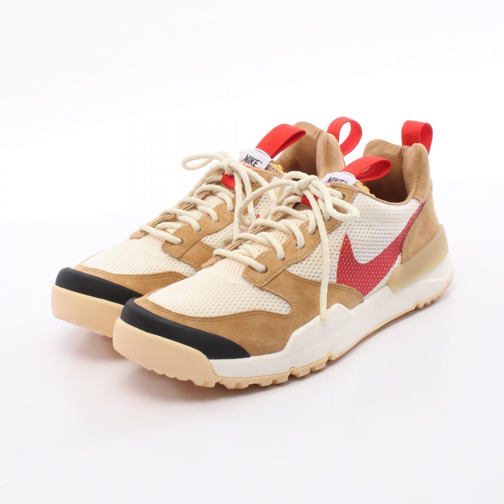 ナイキ NIKE NIKE × Tom Sachs Craft Mars Yard 3.0 スニーカー 靴 レザー メッシュ メンズ ブラウン系 / ホワイト系 / レッド系 【中古】