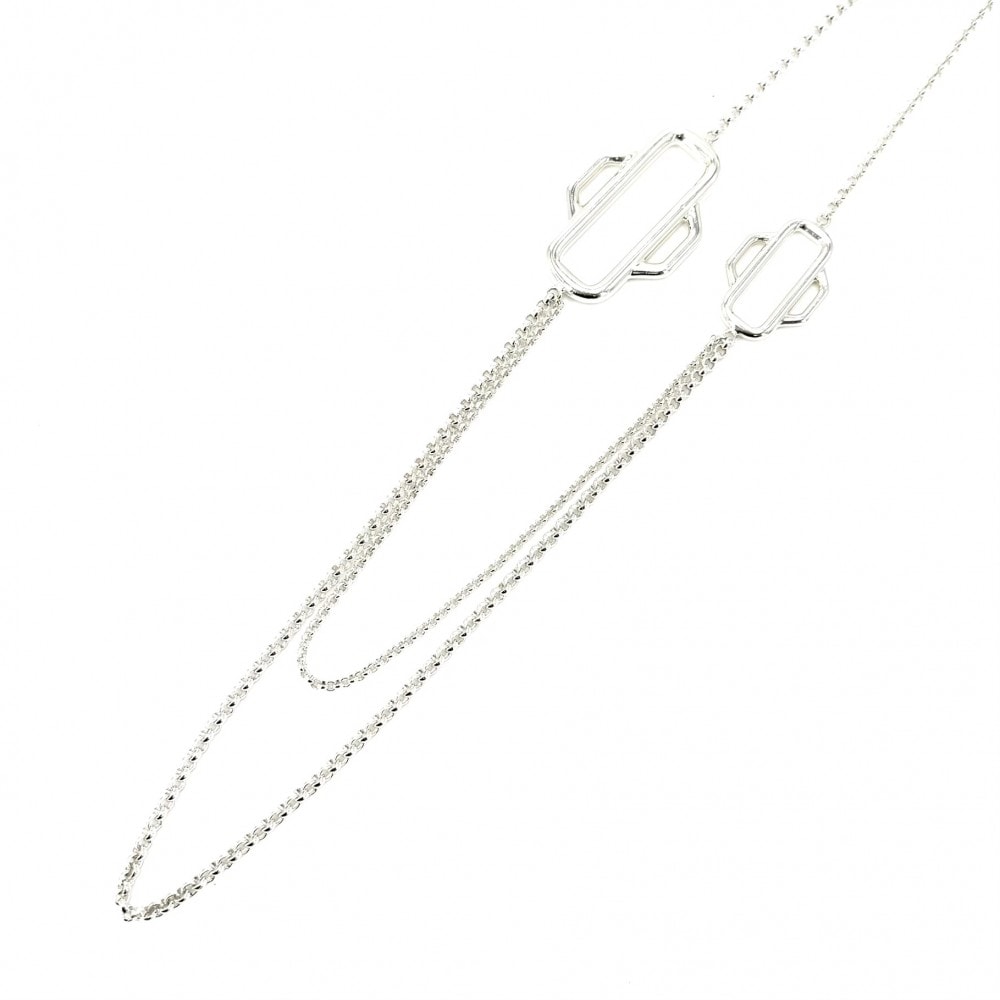 HERMES エルメス ネックレス アトラージュ アクセサリー ロングネックレス フリーサイズ ジュエリー シルバー925    レディース 約92.7g【中古品】