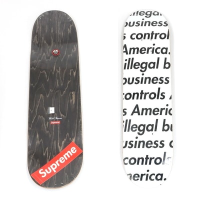 【中古】シュプリーム Supreme 2018年春夏 Illegal Business Skateboard スケートボード デッキ スケボー ホワイト【メンズ】