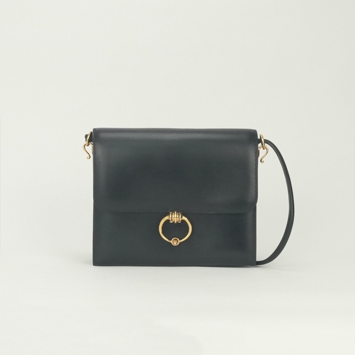 エルメス HERMES セクアナ22 セクアナ 22 バッグ ショルダーバッグ ボックスカーフ ノワール Noir ブラック Black 黒 ゴールド金具