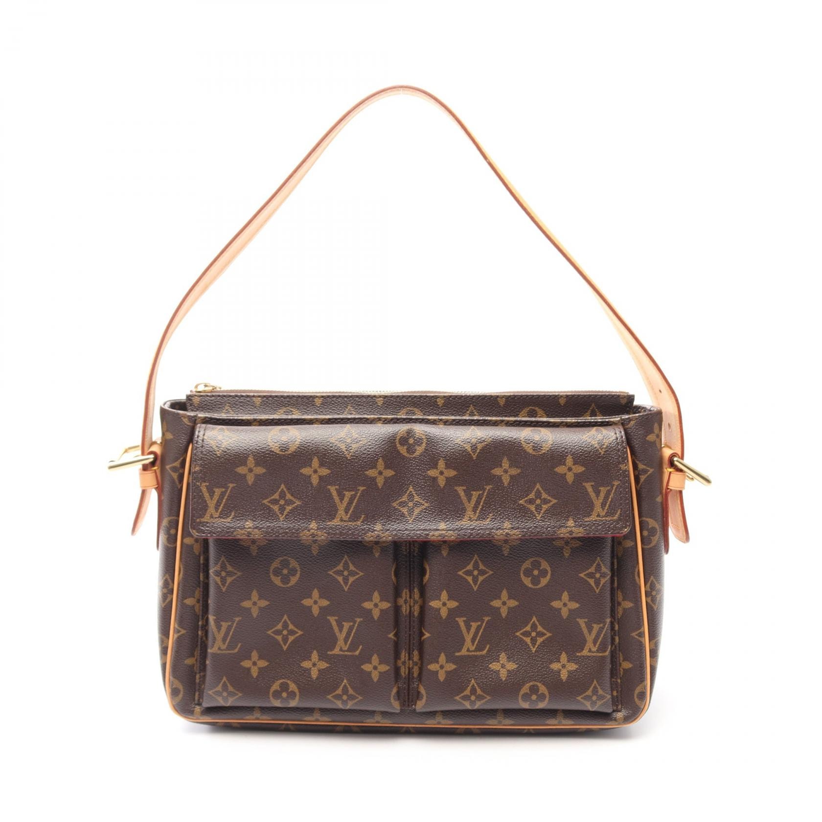 ルイ・ヴィトン LOUIS VUITTON ヴィバシテGM モノグラム ショルダーバッグ バッグ PVCコーティングキャンバス レザー レディース ブラウン系 M51163 【中古】