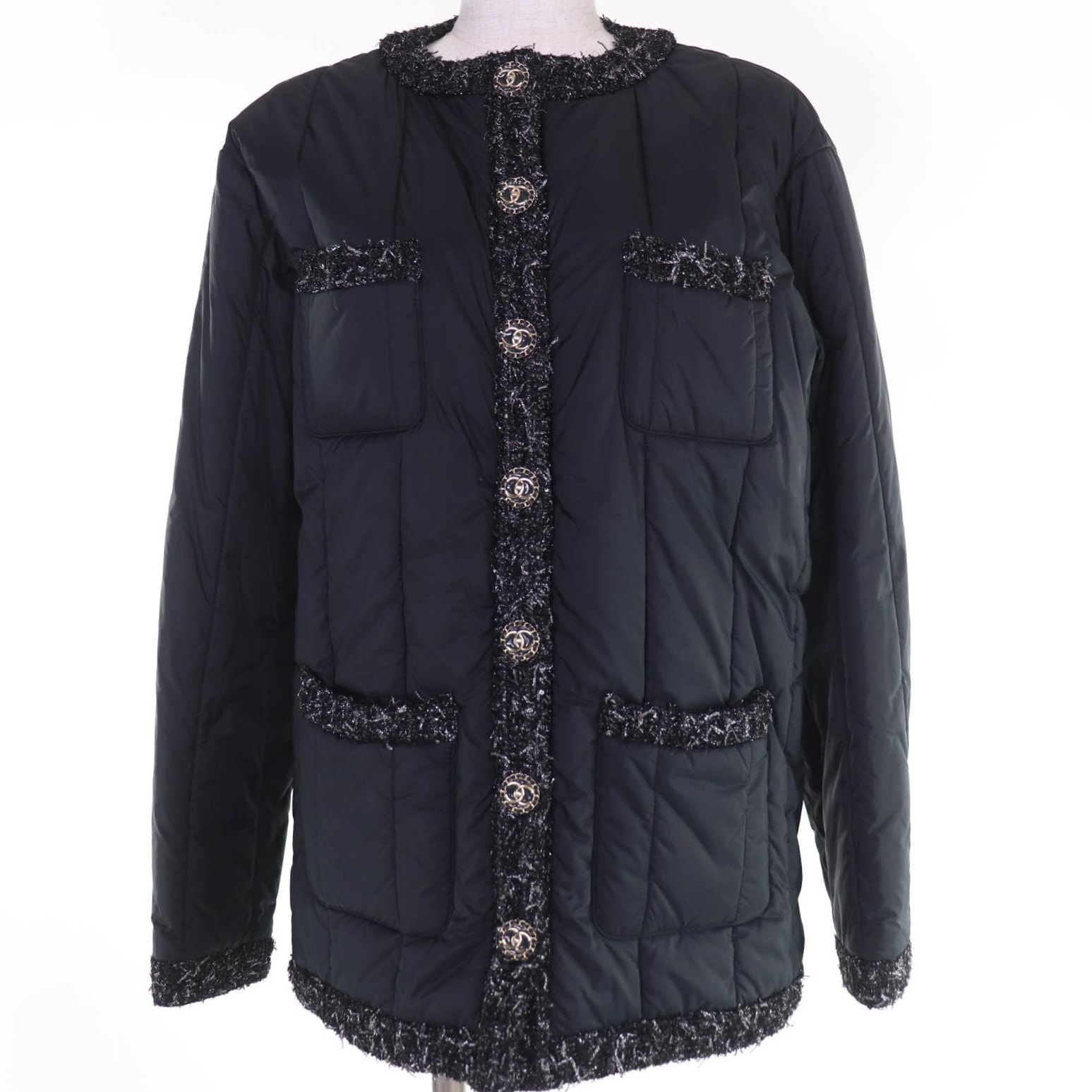 極美品 シャネル コート ブラック レディース 36 P60016V45660