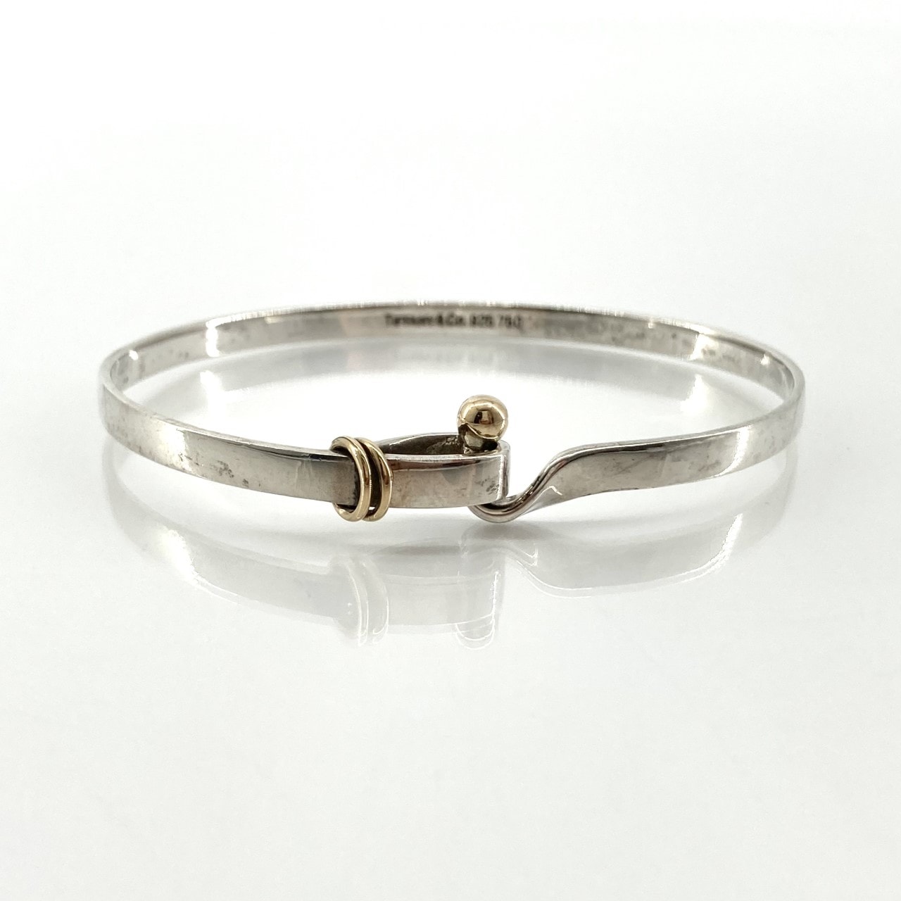 TIFFANY&Co.(ティファニー) フック&アイ コンビネーション Ag925/Au750 バングル 9.78g シルバー×ゴールド