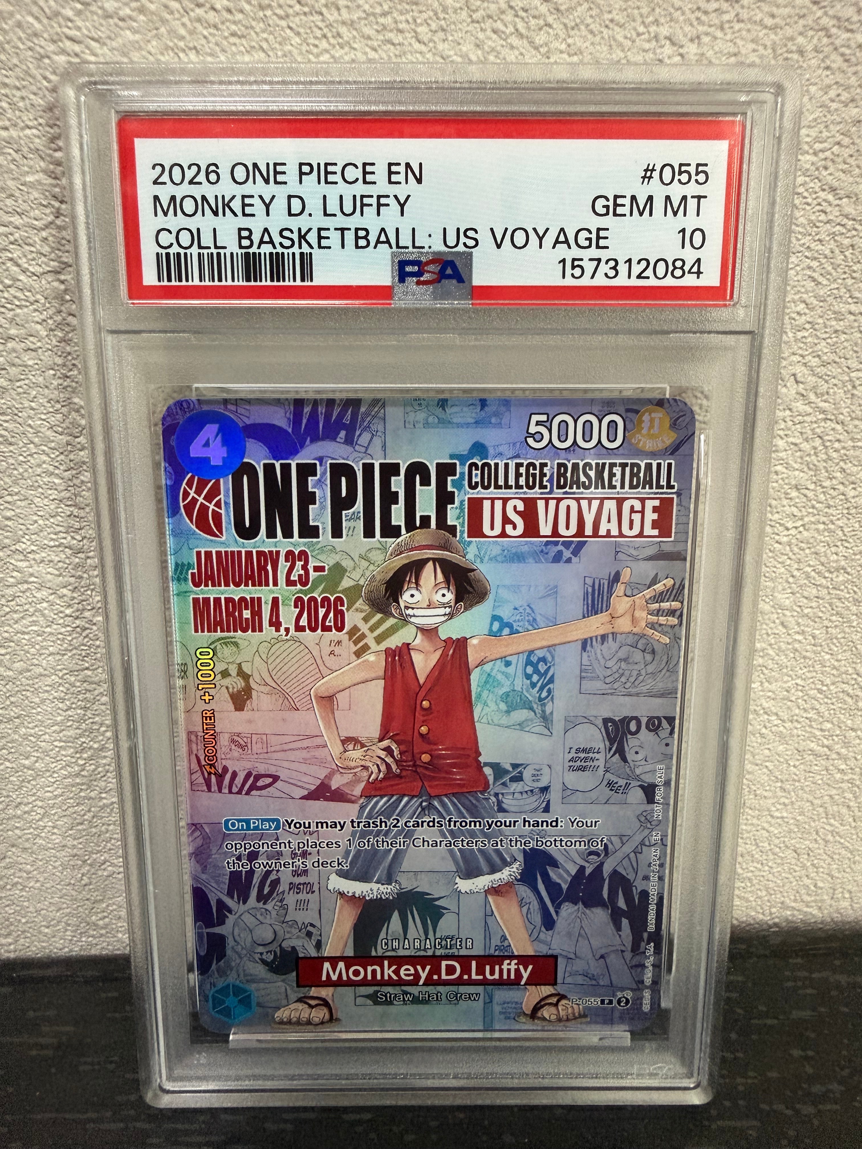モンキー・D・ルフィ:P (開封済) [P-055]【英語版】(プロモーションカード「ワンピース カレッジ バスケットボール:USボヤージュ」)