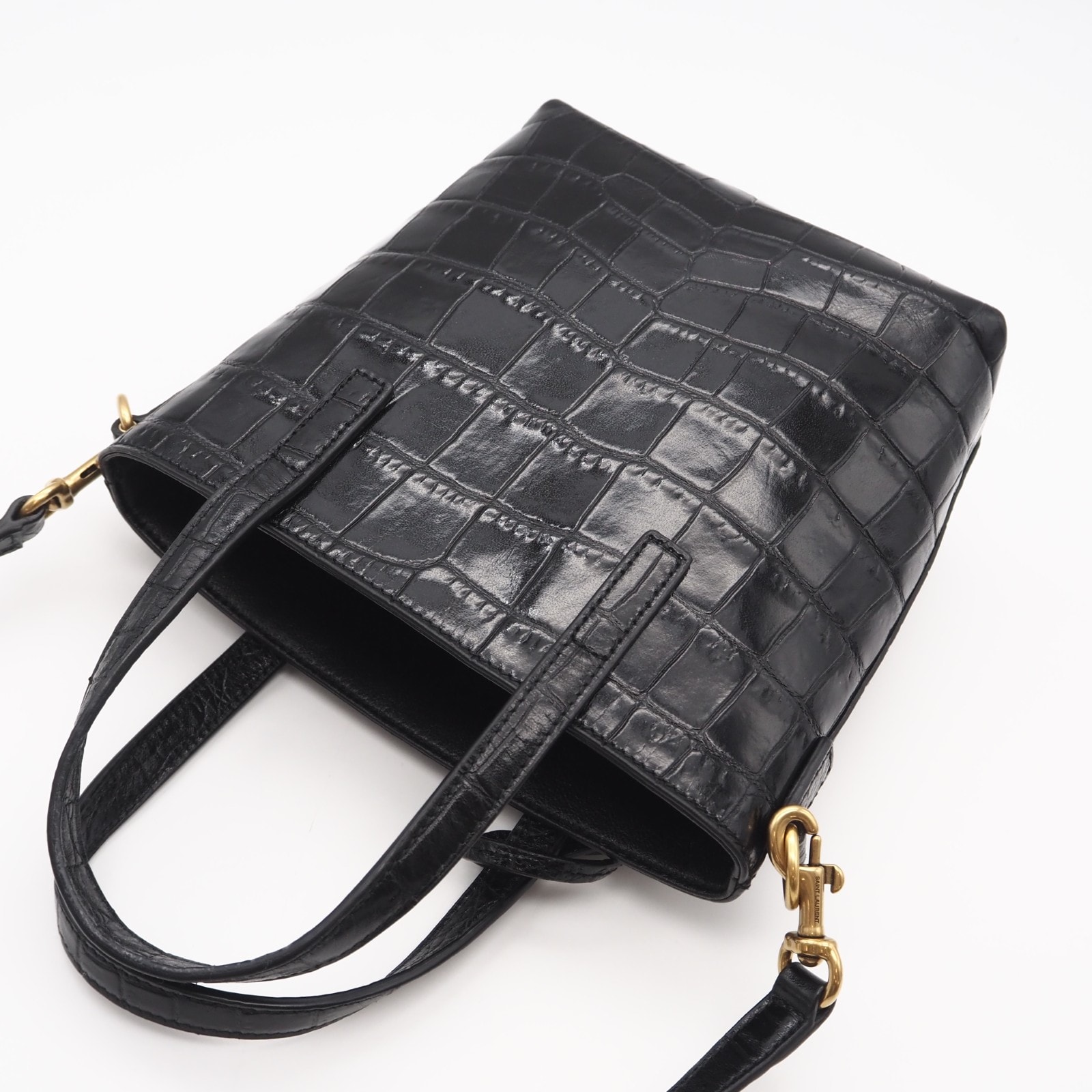 B (目立った傷や汚れなし)】美品 SAINT LAURENT サンローラン クロコ型