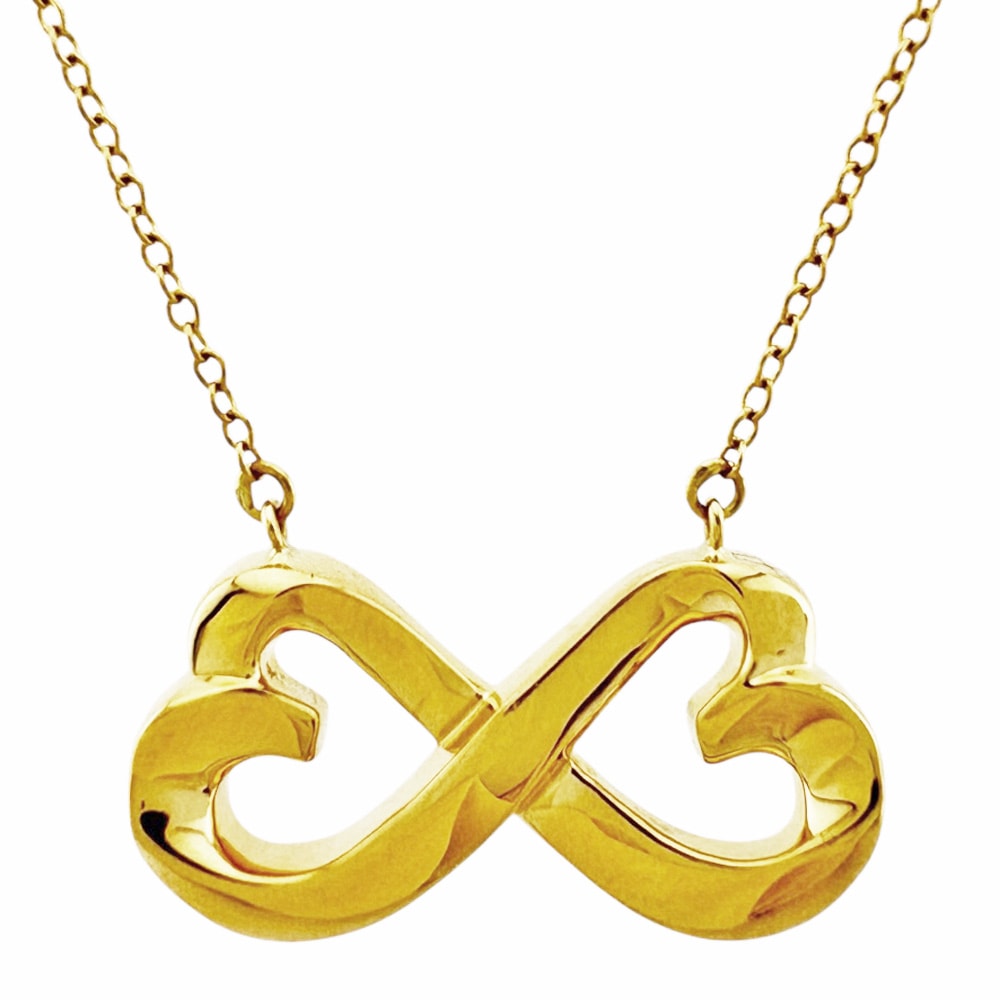 ティファニー ダブルラビングハート ネックレス 18金 K18イエローゴールド レディース TIFFANY&Co.  中古