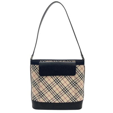 バーバリー ノバチェック ショルダーバッグ キャンバス ベージュ レディース BURBERRY 中古