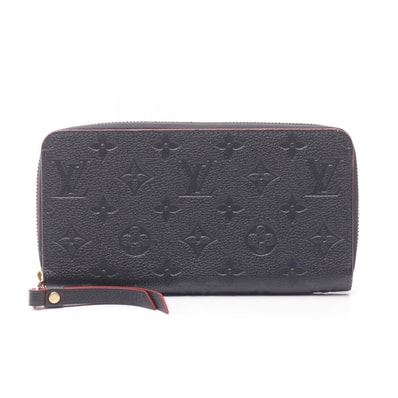 ルイ・ヴィトン LOUIS VUITTON ジッピー ウォレット ラウンド長財布 財布 レザー モノグラム・アンプラント マリーヌルージュ レディース ネイビー系 / レッド系 M62121 【中古】