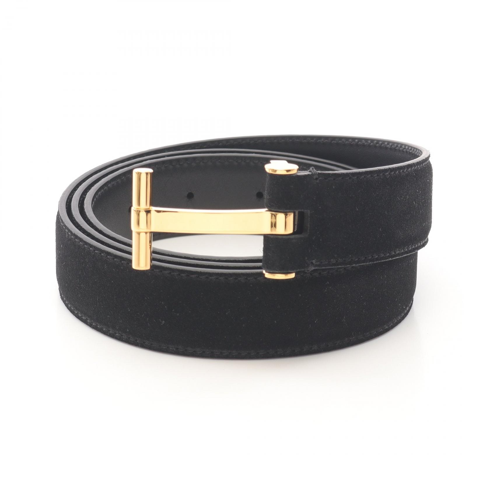 トムフォード TOM FORD Tロゴ ベルト 衣料品 スウェード レザー メンズ ブラック系 TB131LCL484G1N00195 【中古】