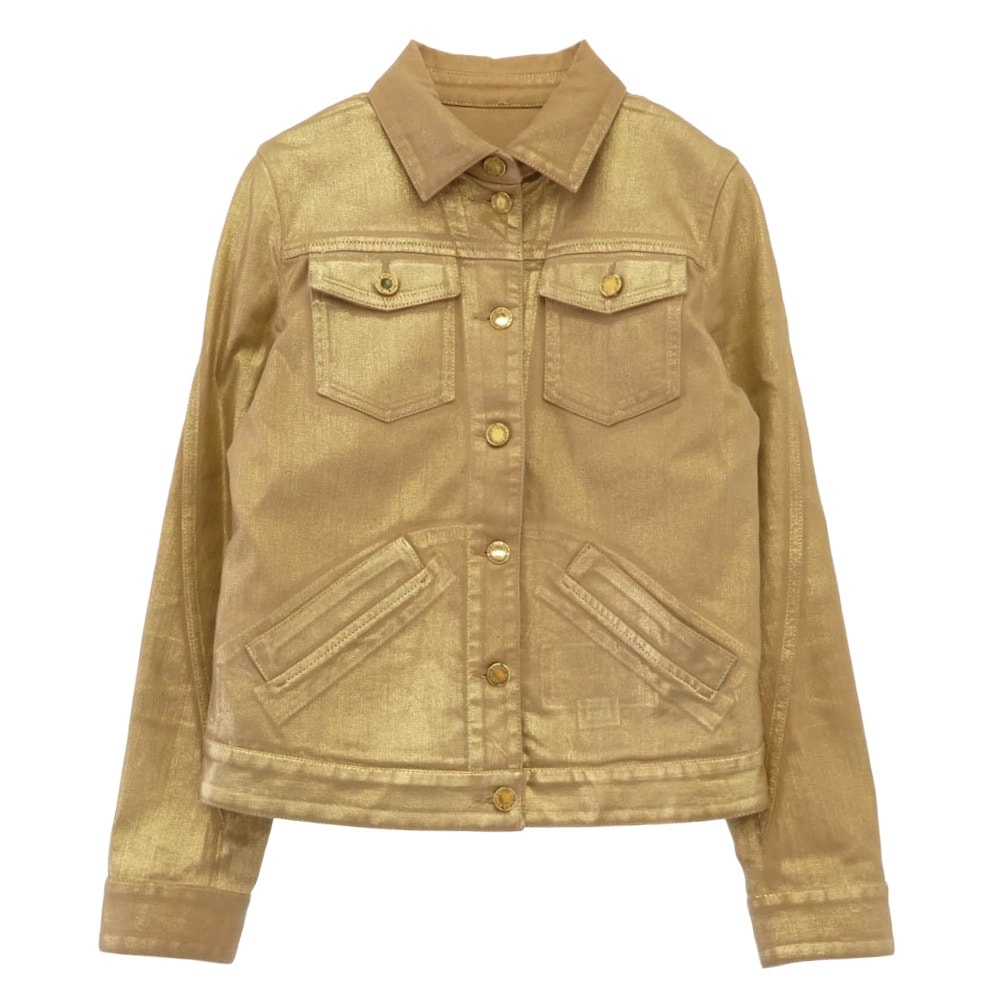 LOUIS VUITTON ルイ・ヴィトン ジャケット RW122W F2JA04B6G ゴールド コーティング加工 デニム ジャケット ゴールド系 38【中古】