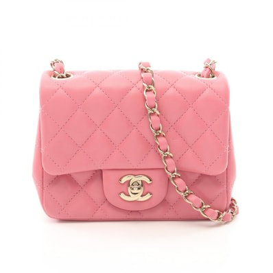 シャネル CHANEL ミニマトラッセ ショルダーバッグ バッグ ラムスキン(羊革) レディース ピンク系 A35200 【中古】