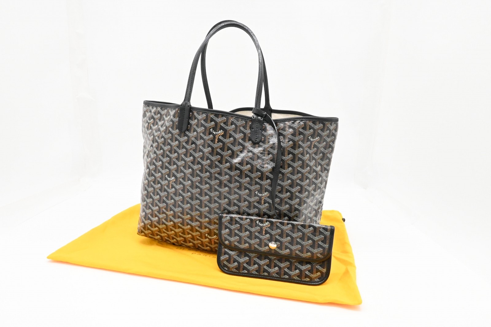 ゴヤール サンルイ PM トートバッグ ゴヤ―ディンキャンバス ブラック