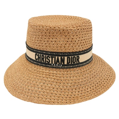 【渋谷並木橋店】Dior ディオール ハット ディーボビー ワイドブリム #59 ベージュ ストロー/リボン 34DBP924G153 新品未使用