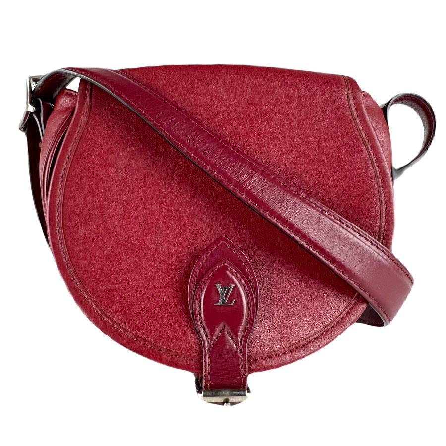 ルイ ヴィトン LOUIS VUITTON ショルダーバッグ タンブラン レザー ダークレッド シルバー レディース【中古】 z8714