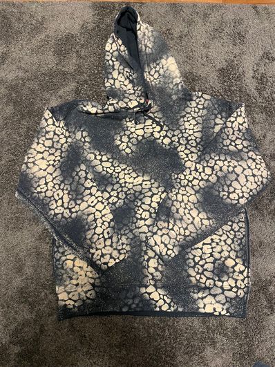 Supreme Bleached Leopard Hooded Sweatshirt "Black"