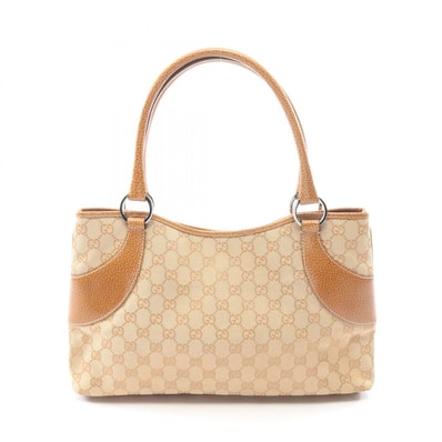 グッチ GUCCI GGキャンバス トートバッグ バッグ キャンバス レザー レディース ベージュ系 / ブラウン系 113015 【中古】