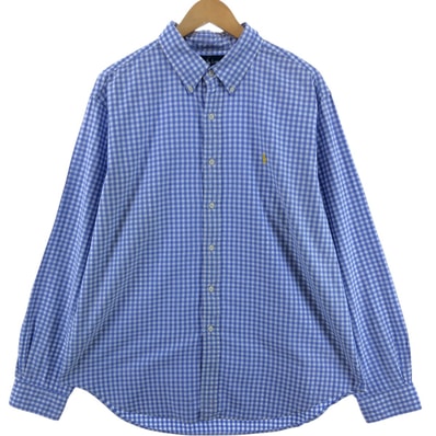 古着 ラルフローレン Ralph Lauren CLASSIC FIT ギンガムチェック 長袖 ボタンダウンチェックシャツ メンズXL相当/eaa547432