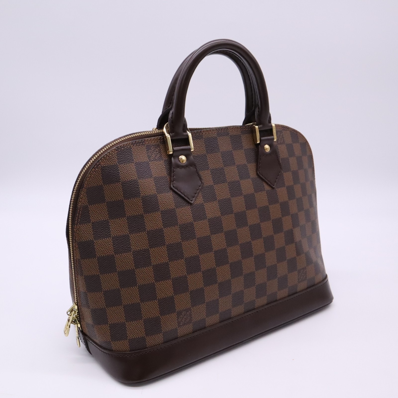LOUIS VUITTON ルイ・ヴィトン ダミエ アルマPM N53151 ハンドバッグ ブラウン ベージュ コーティングキャンバス レザー レディース