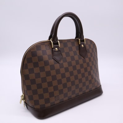 LOUIS VUITTON ルイ・ヴィトン ダミエ アルマPM N53151 ハンドバッグ ブラウン ベージュ コーティングキャンバス レザー レディース