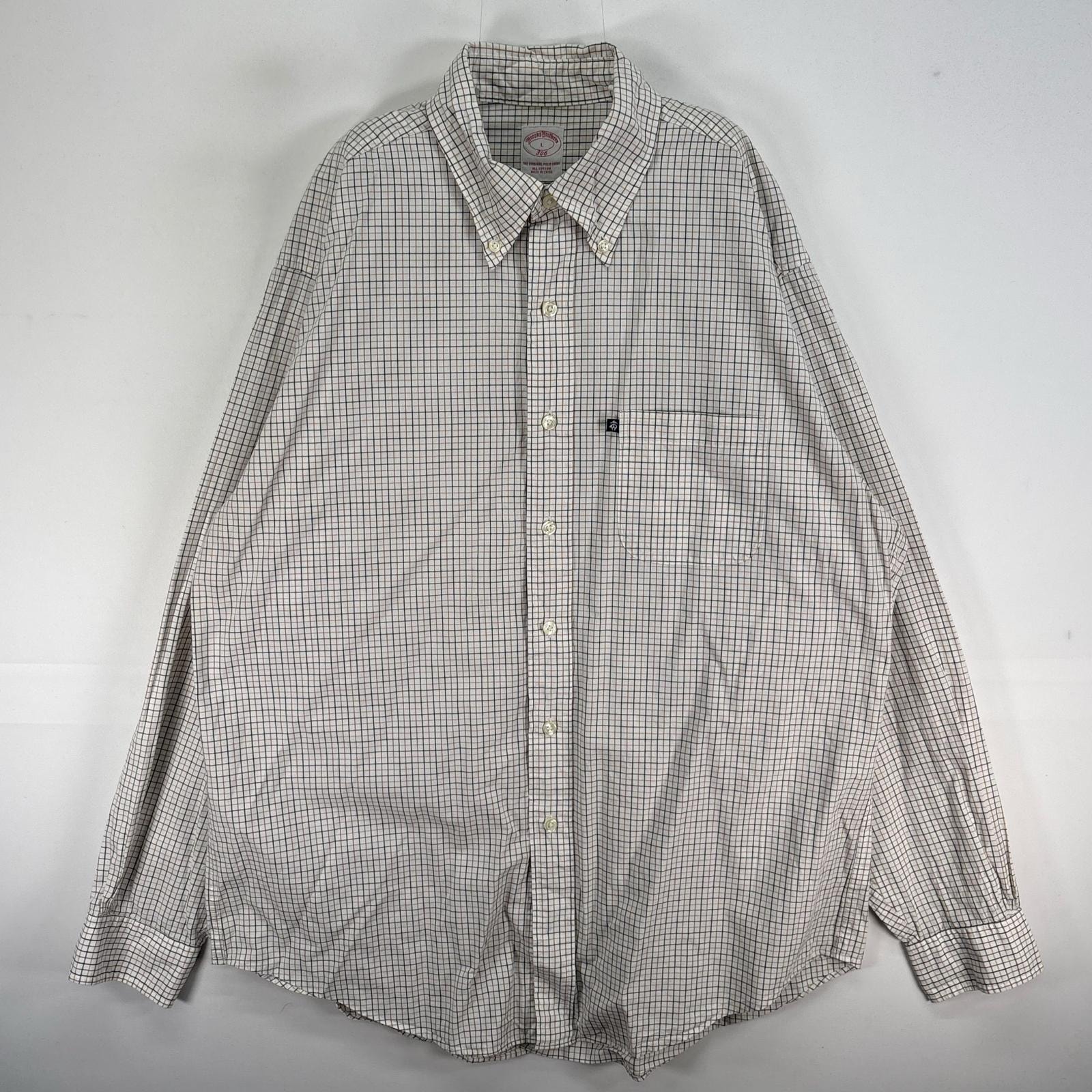 古着 ブルックスブラザーズ Brooks Brothers 長袖シャツ チェック 胸ポケ 346 L ホワイト系 マルチカラー メンズ