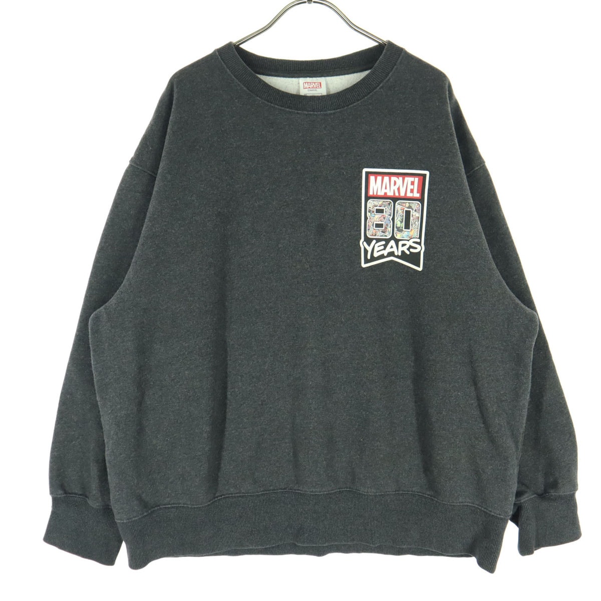 GU ジーユー マーベルコラボ プリント 長袖 トレーナー XL グレー スウェット