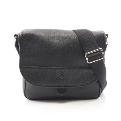 ロエベ LOEWE アナグラム ショルダーバッグ バッグ レザー メンズ レディース ブラック系 【中古】