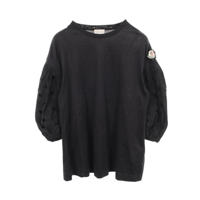 モンクレール MONCLER MONCLER GENIUS 4 SIMONE ROCHA フローラル刺繍切替 カットソー 衣料品 トップス コットン レディース ブラック系 【中古】