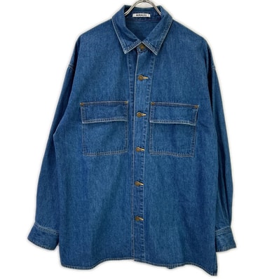 オーラリー A25SS01SD SELVEDGE LIGHT OZ DENIM SHIRT 4