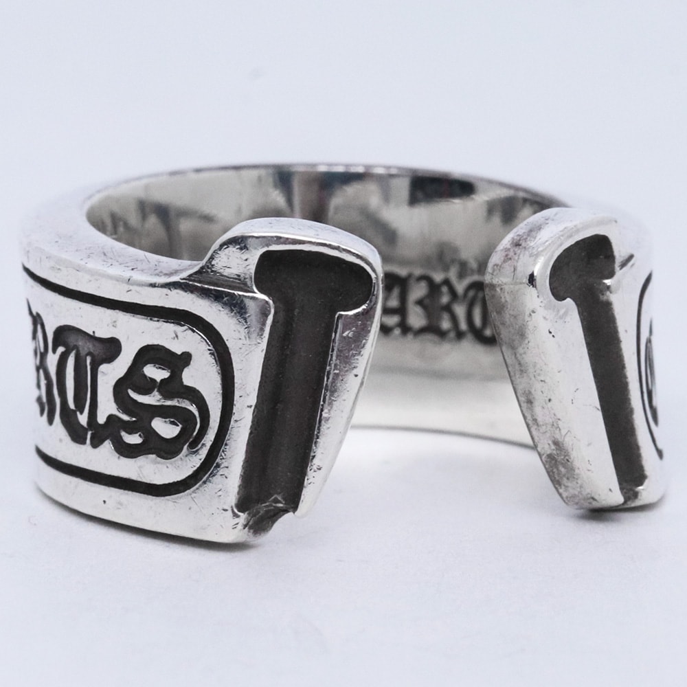 Chrome Hearts CH Scroll Label Ring / Large "Silver"