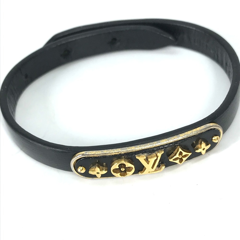 ルイヴィトン LOUIS VUITTON モノグラム フラワー ブラスレ・クルーザー M8025F アクセサリー バングル ブレスレット レザー ブラック