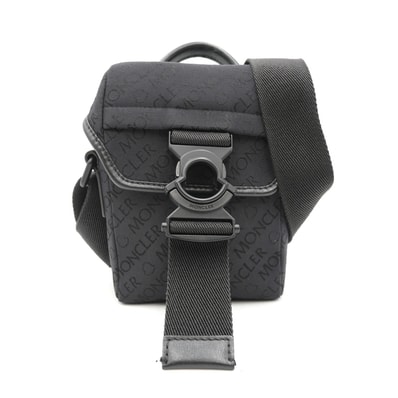 MONCLER(モンクレール)SPREAD クロスボディバッグ ショルダーバッグ ブラック ナイロン ロゴ総柄 メンズ レディース H209A6B00002 M2424【中古】