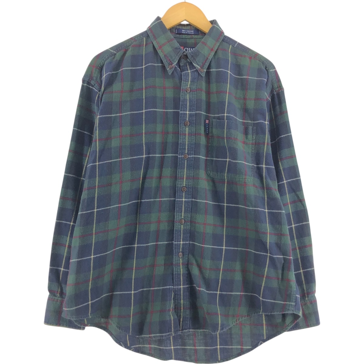 古着 90年代 ラルフローレン Ralph Lauren CHAPS チャップス 長袖 ボタンダウン ライトネルシャツ メンズL相当 ヴィンテージ/eaa514591