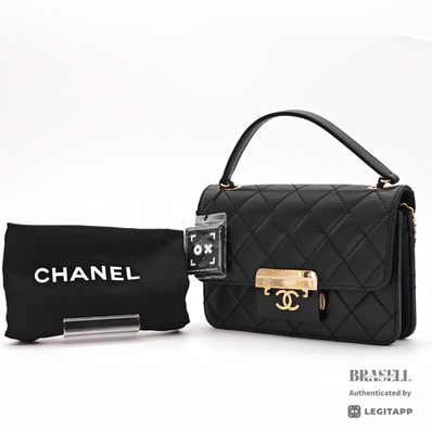 CHANEL シャネル ビューティーロック マトラッセ ビューティーロック 24232497 ハンドバッグ Leather Black レディース